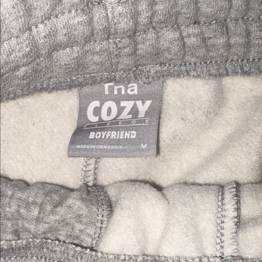 TNA Heather Gray Cozy Fleece Boyfriend Shorts